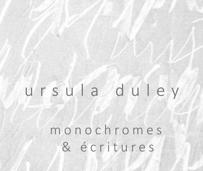 View Peintures monochromes & écritures by Ursula Duley