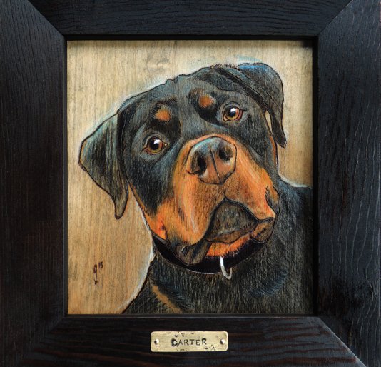Ver Woodburned Pet Portraits III por Wounded Wood