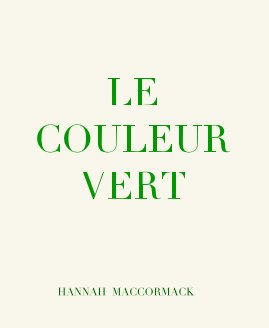 LE COULEUR VERT book cover