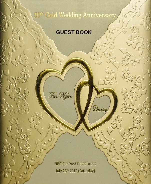 50th Gold Wedding Anniversary Guest Book by Henry Kao