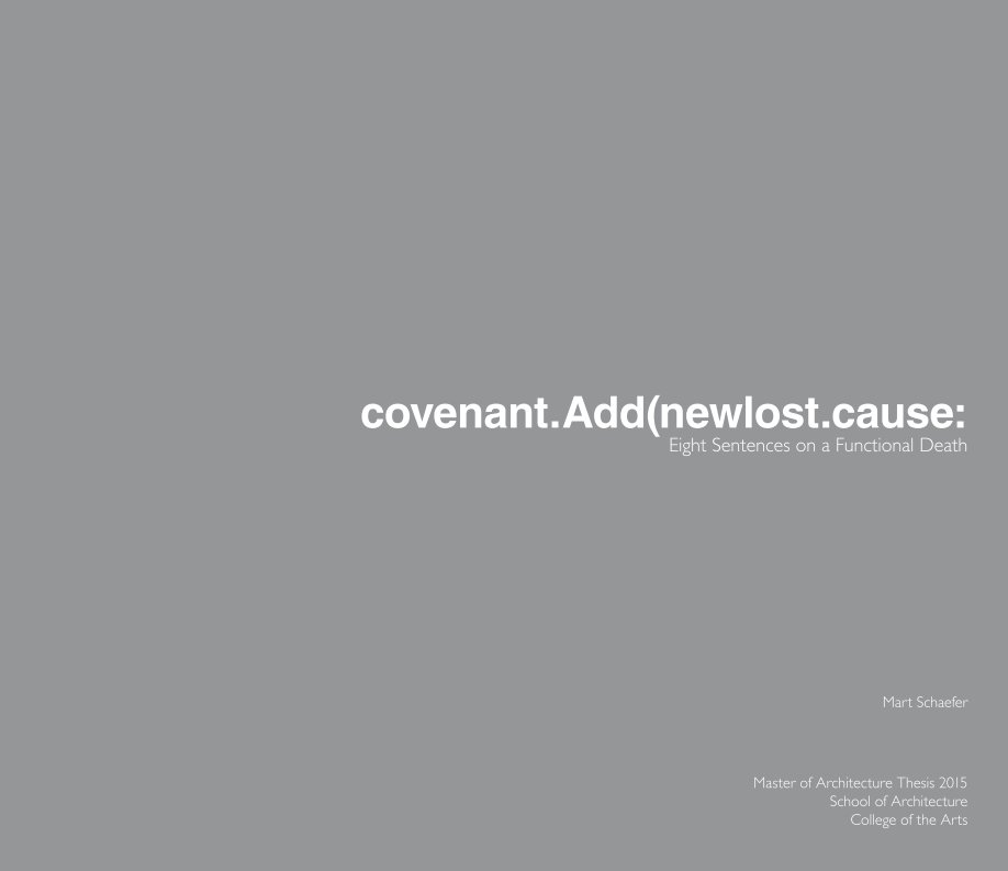 View covenant.Add(newlost.cause: Eight Sentences on a Functional Death by Mart Schaefer