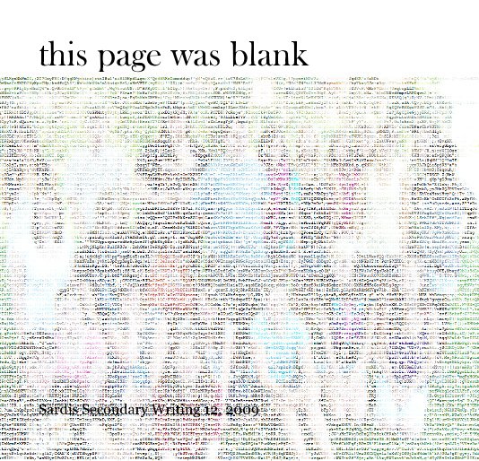 Ver this page was blank por Sardis Secondary Writing 12, 2009