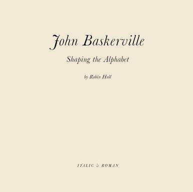 John Baskerville, Shaping the Alphabet book cover