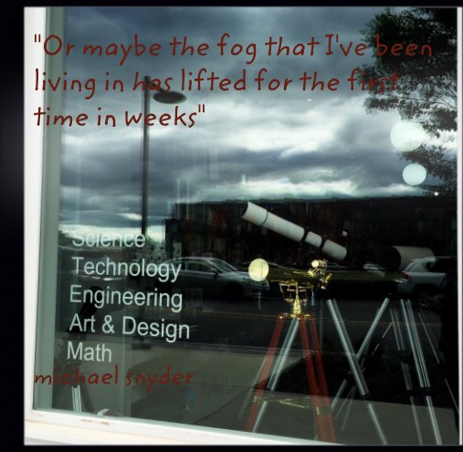 View "Or maybe the fog that I've been living in has lifted for the first time in weeks" by michael snyder
