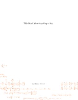 This Won't Mean Anything to You book cover