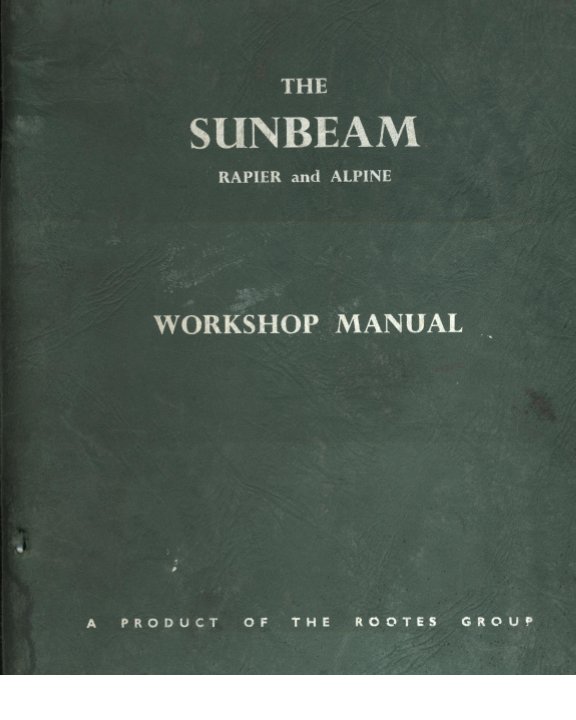 Sunbeam Alpine Workshop Manual nach Sunbeam Alpine anzeigen