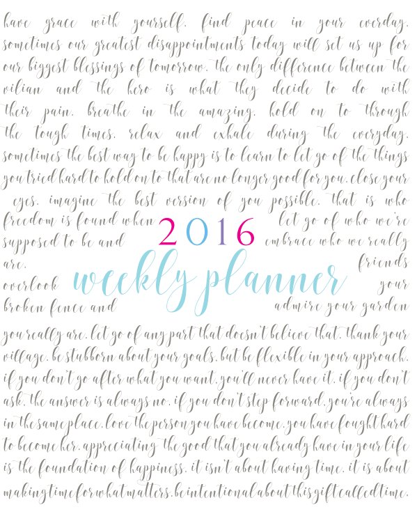 Ver 2016 Weekly Planner por Tess Elle Design