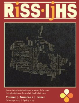 RISS-IJHS Volume 3, Numéro 1 | Issue 1 book cover