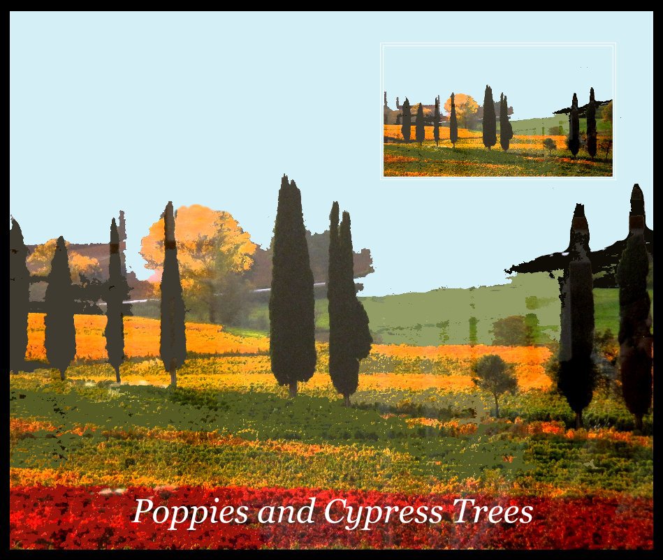 Ver Poppies and Cypress Trees por Abby Lazar