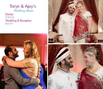Taryn and Ajay's wedding events book cover