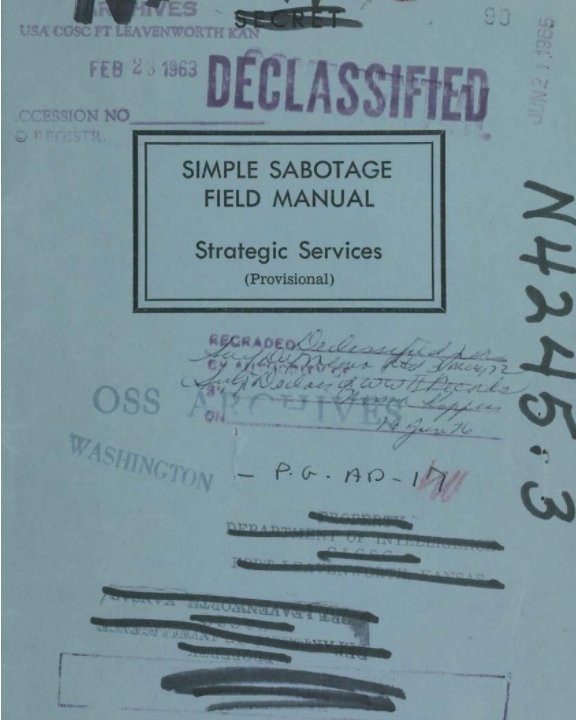 SIMPLE SABOTAGE
 FIELD MANUAL nach Office of Strategic Services anzeigen