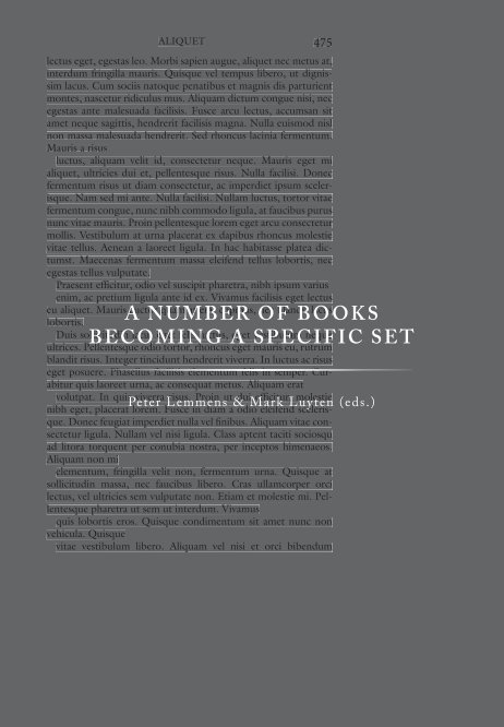 Ver A number of books becoming a specific set (Aug 2016) por Peter Lemmens & Mark Luyten (eds.)