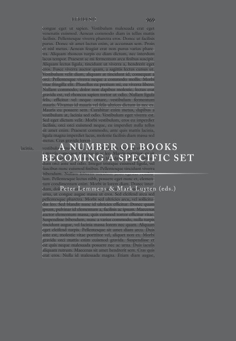 View A number of books becoming a specific set (Sep 2016) by Peter Lemmens & Mark Luyten (eds.)
