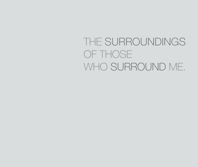 THE SURROUNDINGS OF THOSE WHO SURROUND ME. nach Adrienne-Sophie Hoffer anzeigen