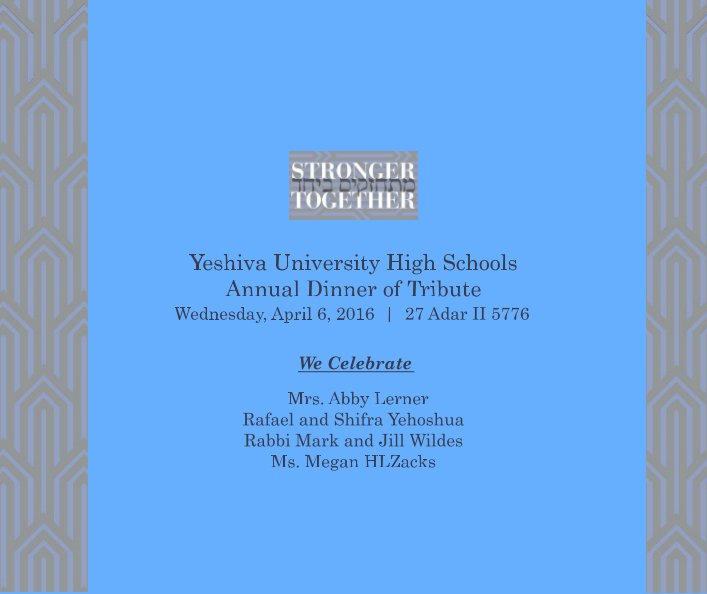 Wildes - Yeshiva University High Schools Annual Tribute Dinner 2016 nach Yeshiva University anzeigen