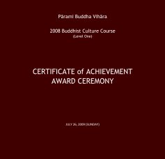 2008 Buddhist Culture Course (Level One) CERTIFICATE book cover
