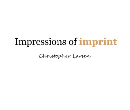 Impressions of imprint book cover