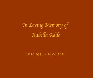 In Loving Memory of Isabella Addo book cover
