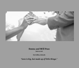 Emma and Will Pass: Love is big, but made up of little things. book cover