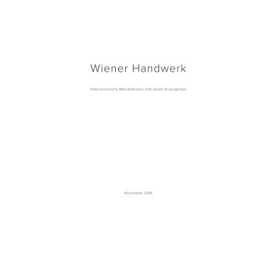 Wiener Handwerk book cover