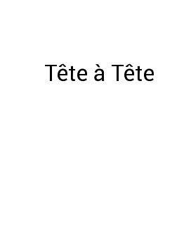 Tête à Tète book cover