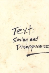 Text: Saving and Disappearance book cover