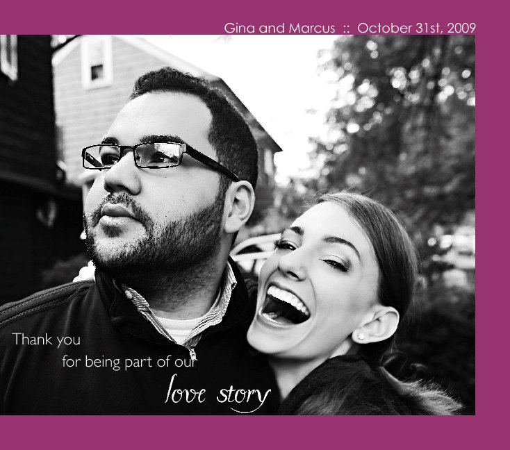 View Marcus and Gina's Guestbook by Gina Meola