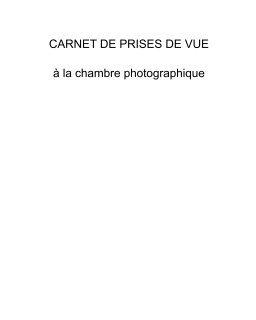 CARNET DE PRISES DE VUE book cover