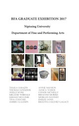 Nipissing University BFA Graduate Exhibition 2017 book cover