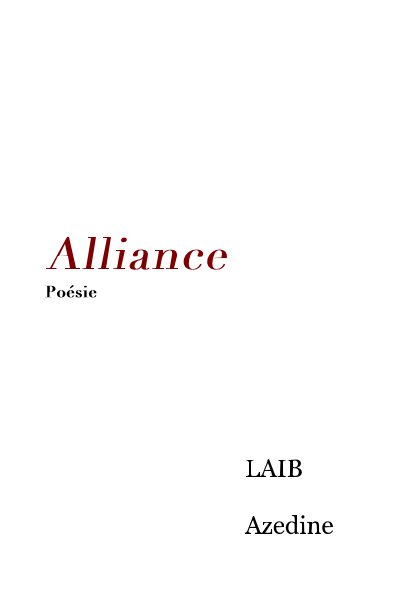 Visualizza Alliance Poésie di LAIB Azedine