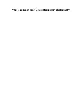 What is going on in NYC in contemporary photography. book cover