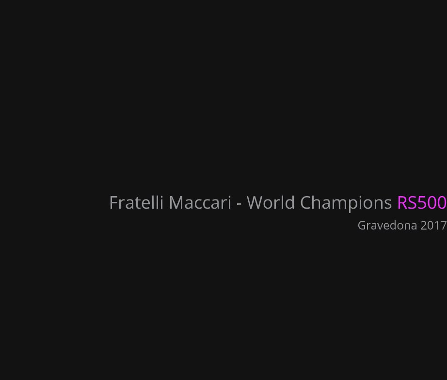 Ver Fratelli Maccari - World Champions RS500 por Alexander Panzeri