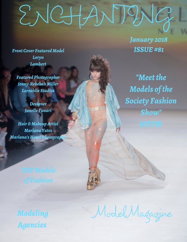 Ver Issue 81 NYFW Designer Janelle Funari & Photographer Jenny-Rebekah Miller Enchanting Model Magazine January 2018 por Elizabeth A. Bonnette