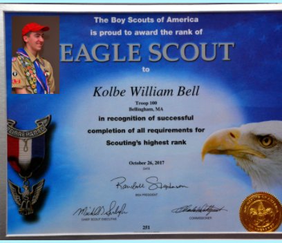 2018 Kolbe William Bell Eagle Court of Honor book cover