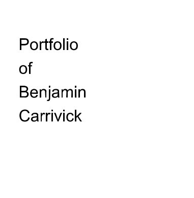 Portfolio of Benjamin Carrivick book cover