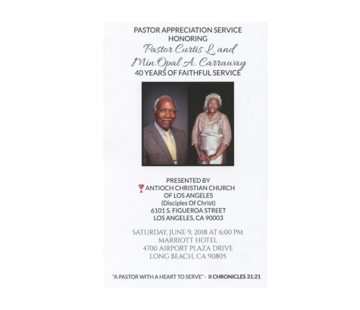 View Pastor Curtis & Min. Opal Carraway by Ron Lawson