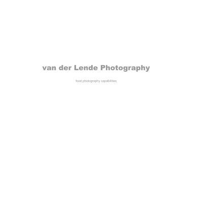 van der Lende Photography food photography capabilities book cover