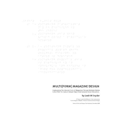 Multi[form] Magazine Design book cover