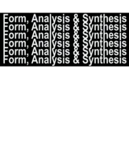 Form, Analysis and Synthesis book cover