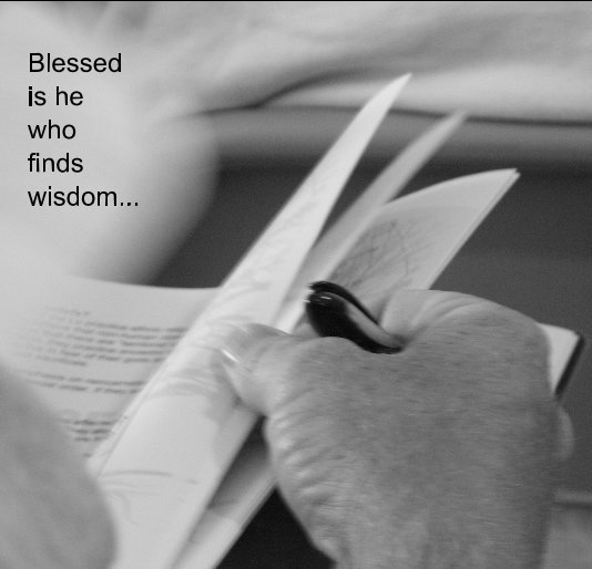 View Blessed is he who finds wisdom... by Susan Barr Aguilar