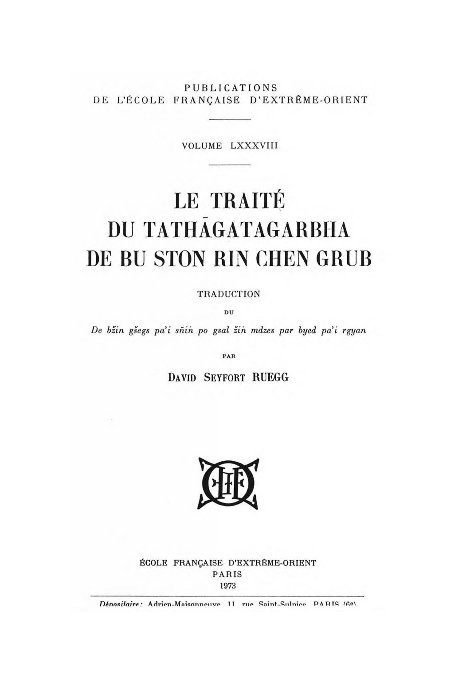 View Le Traité du Tathagatagarbha de Bu Ston Rin Chen Grub by David Seyfort Ruegg