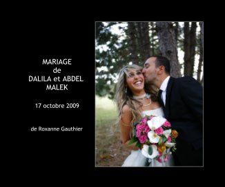 MARIAGE de DALILA et ABDEL MALEK 17 octobre 2009 book cover