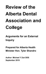 Review of the Alberta Dental Association and College book cover