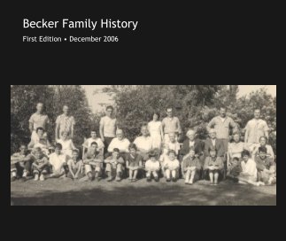 Becker Family History book cover