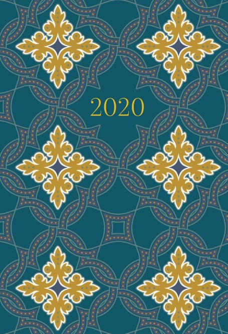 View 2020 Planner • Diary • Journal • Week per spread • Teal Tiles by Reyhana Ismail