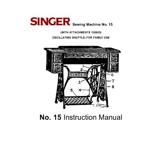 Visualizza Singer Sewing Machine No. 15 Instruction Manual di fmelado