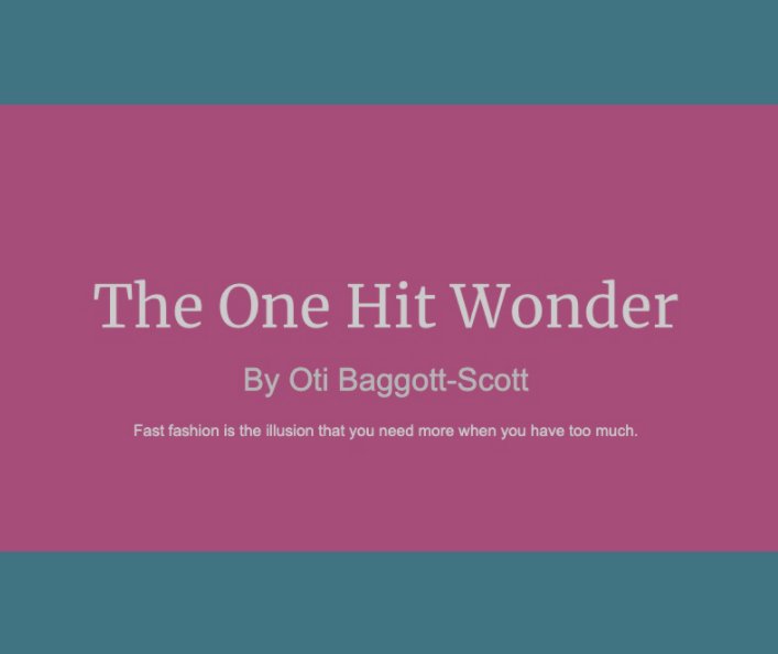 One Hit Wonder nach Oti Baggott-Scott anzeigen