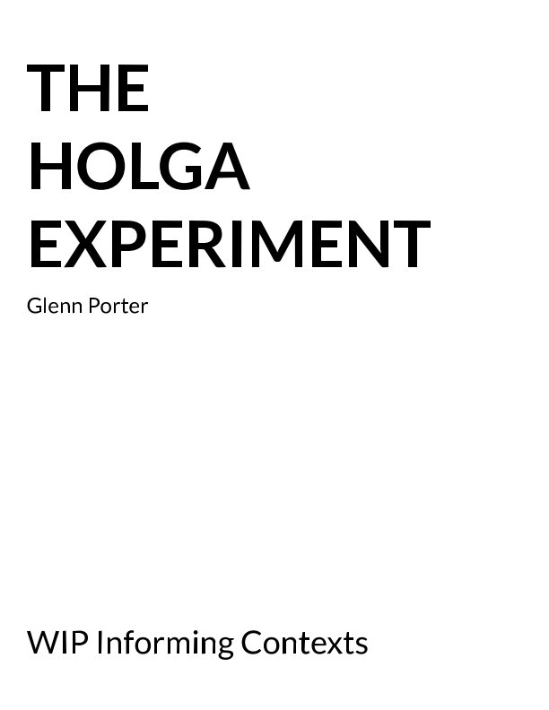 The Holga Experiment nach Glenn Porter anzeigen