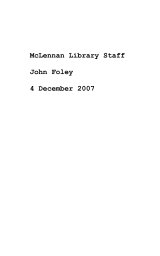 McLennan Library Staff book cover