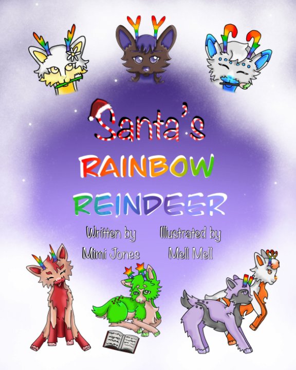 View Santa's Rainbow Reindeer by Mimi Jones